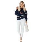 Personalized-Chicago-Bears-Logo-And-Striped-Pattern-Blue-AOP-Sweatshirt-3
