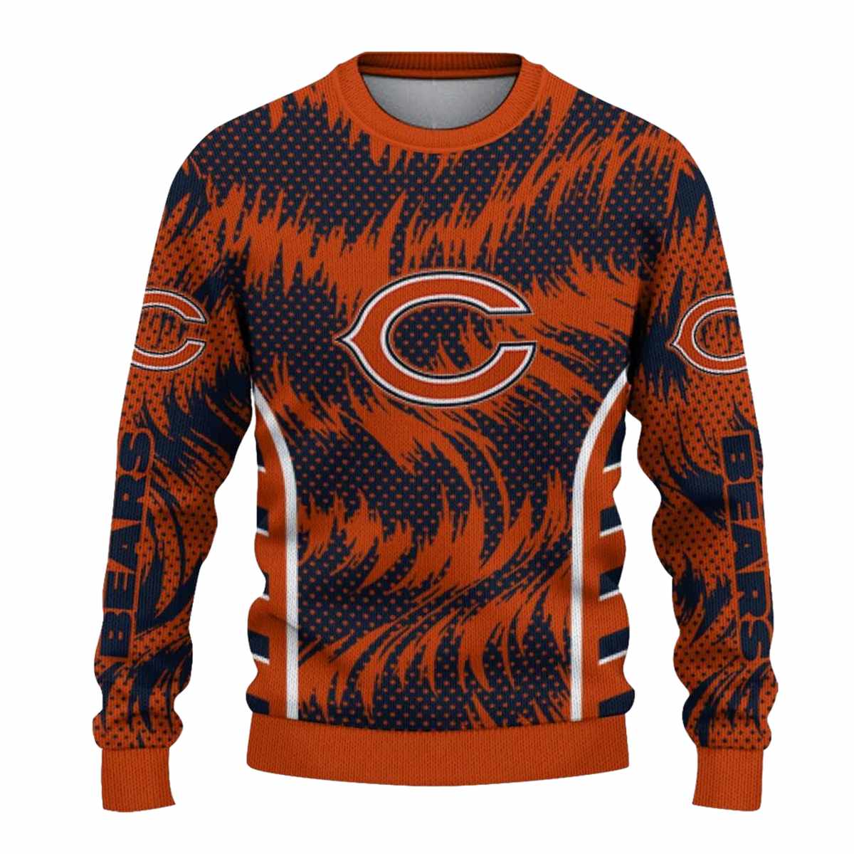 Personalized-Chicago-Bears-Logo-And-Swirl-Flow-Blue-Orange-AOP-Sweatshirt-2
