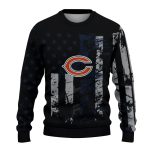 Personalized-Chicago-Bears-Logo-And-Vintage-USA-Flag-Black-AOP-Sweatshirt-2