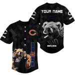 Personalized Chicago Bears Logo Black Pattern Baseball Jersey