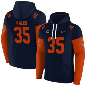 Personalized Chicago Bears Logo In My Heart Minimal Design Blue Orange AOP Hoodie