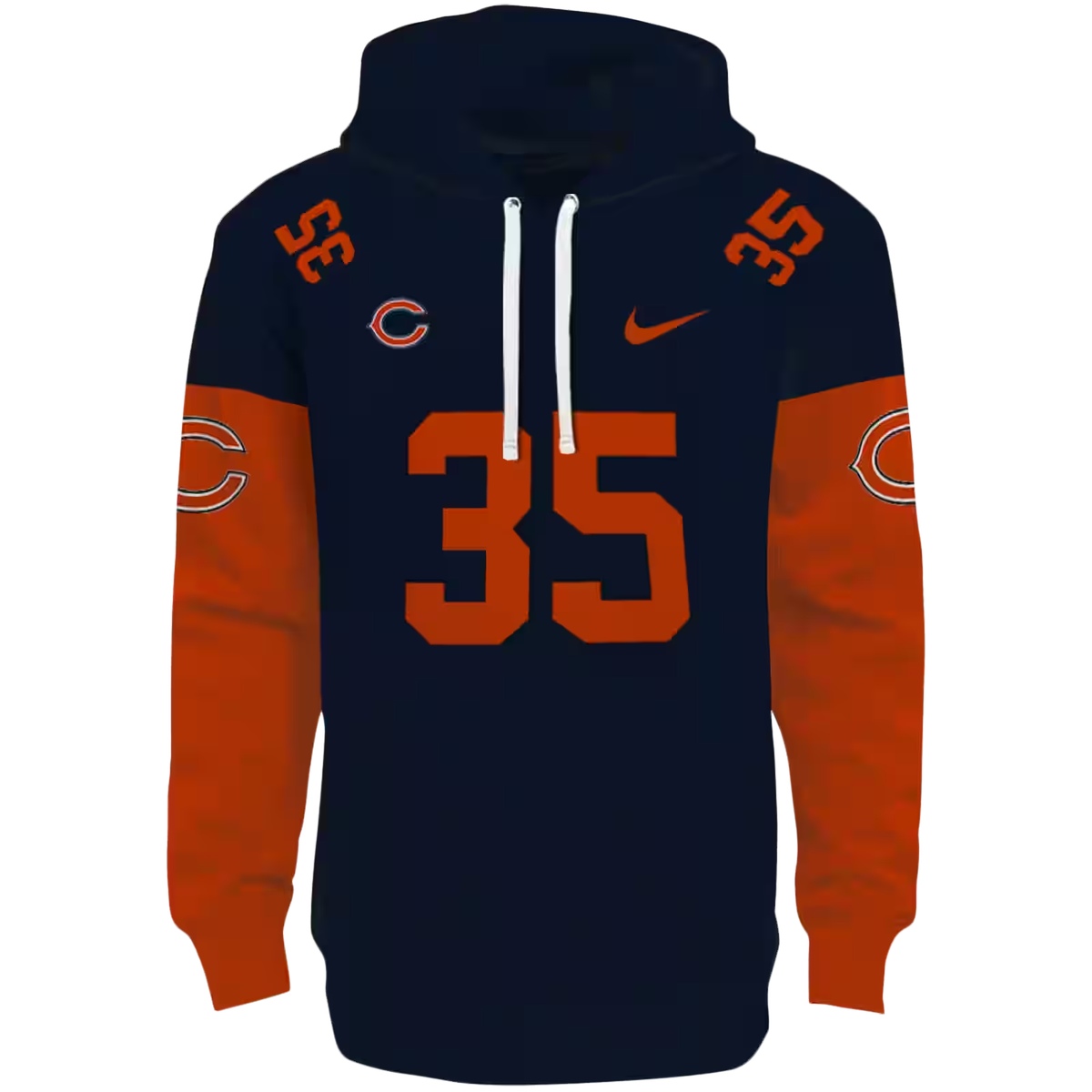 Personalized-Chicago-Bears-Logo-In-My-Heart-Minimal-Design-Blue-Orange-AOP-Hoodie-2