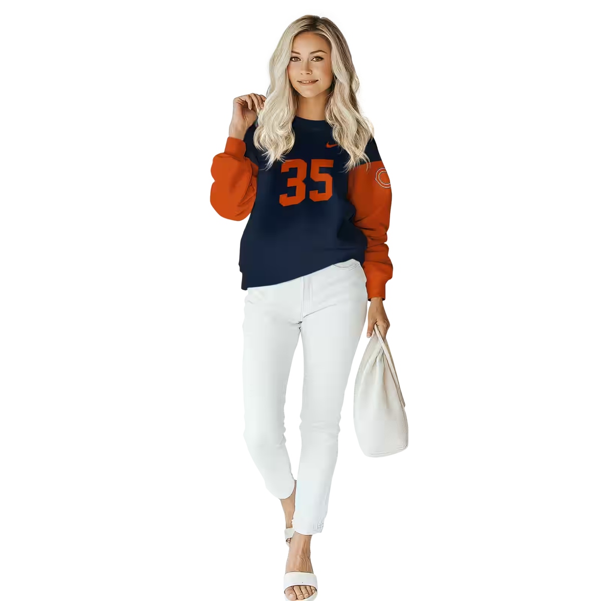 Personalized-Chicago-Bears-Logo-In-My-Heart-Minimal-Design-Blue-Orange-AOP-Sweatshirt-3