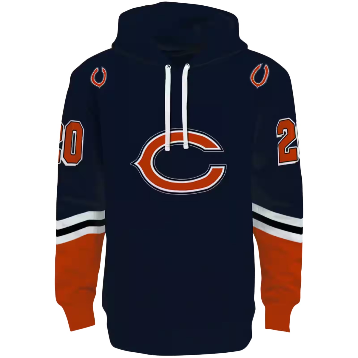Personalized-Chicago-Bears-Logo-In-My-Heart-Striped-Blue-Pattern-AOP-Hoodie-2