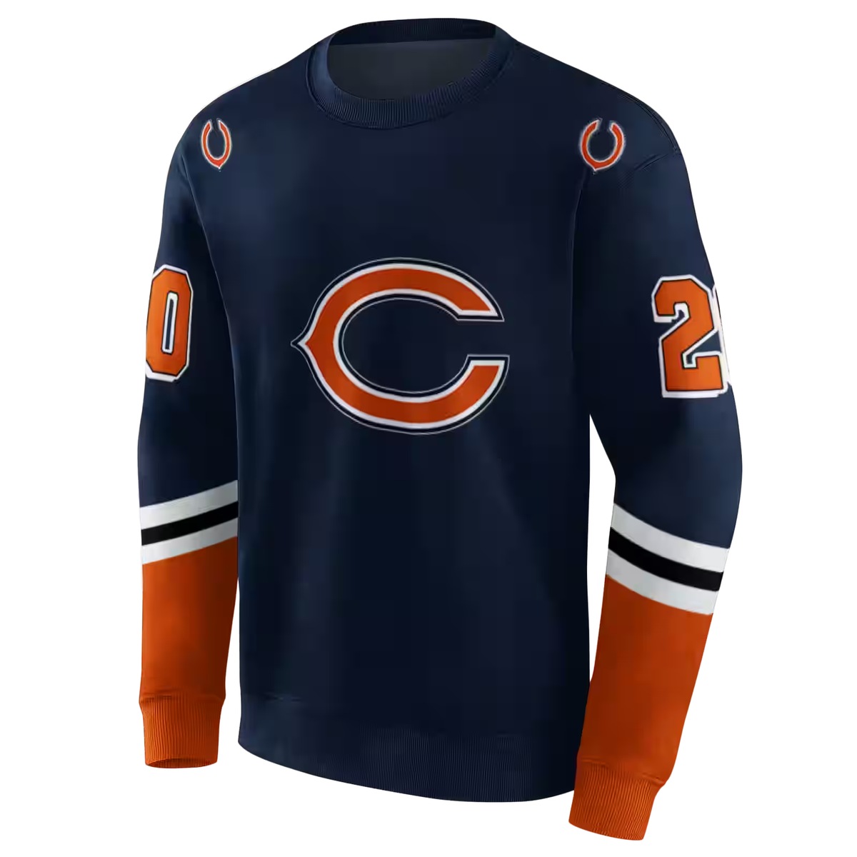 Personalized-Chicago-Bears-Logo-In-My-Heart-Striped-Blue-Pattern-AOP-Sweatshirt-2