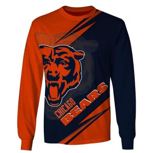 Personalized Chicago Bears Logo Inside Me Blue And Orange AOP Sweatshirt