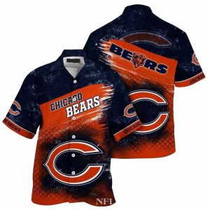 Personalized Chicago Bears Logo Lovely Metal Pattern Hawaiian Shirt