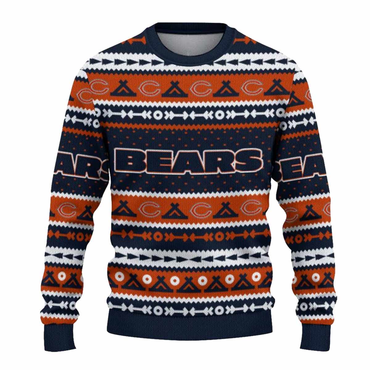 Personalized-Chicago-Bears-Logo-Tent-Stripes-Blue-White-AOP-Sweatshirt-2