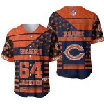 Personalized Chicago Bears Logo US Flag Pattern Baseball Jersey