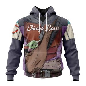 Personalized Chicago Bears Mandalorian And Baby Yoda AOP Hoodie