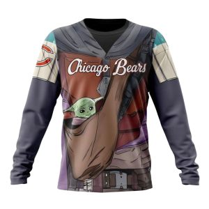 Personalized Chicago Bears Mandalorian And Baby Yoda AOP Sweatshirt