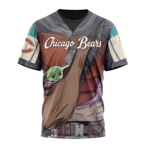 Personalized Chicago Bears Mandalorian And Baby Yoda AOP T Shirt