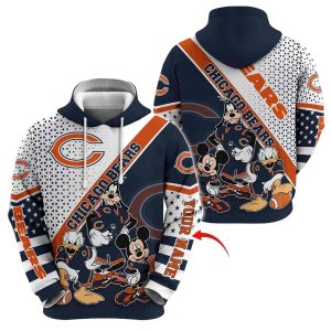Personalized Chicago Bears Mickey Mouse Character Cartoon Movie AOP Hoodie