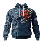Personalized-Chicago-Bears-Navy-Skull-Camo-Veteran-AOP-Hoodie-1