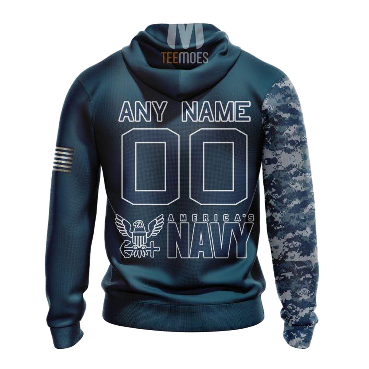 Personalized-Chicago-Bears-Navy-Skull-Camo-Veteran-AOP-Hoodie-2