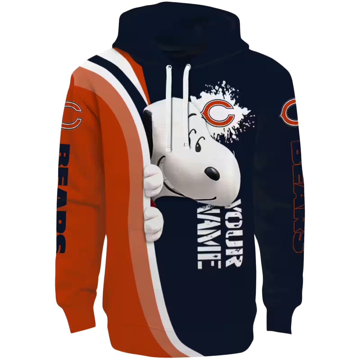 Personalized-Chicago-Bears-Peeking-Snoopy-Blue-Orange-AOP-Hoodie-2