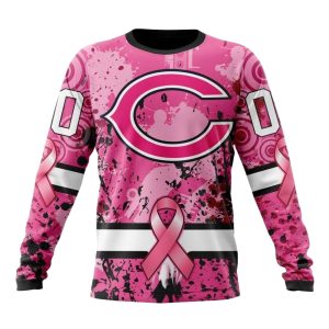 Personalized Chicago Bears Pink Breast Cancer AOP Sweatshirt
