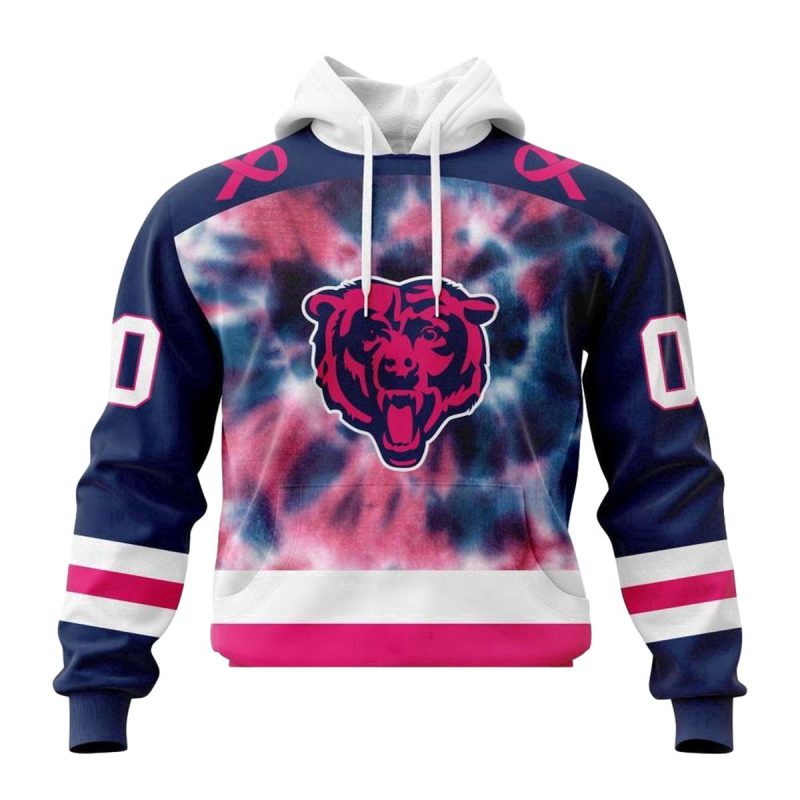 Personalized Chicago Bears Pink Fight Breast Cancer Aop Hoodie 1