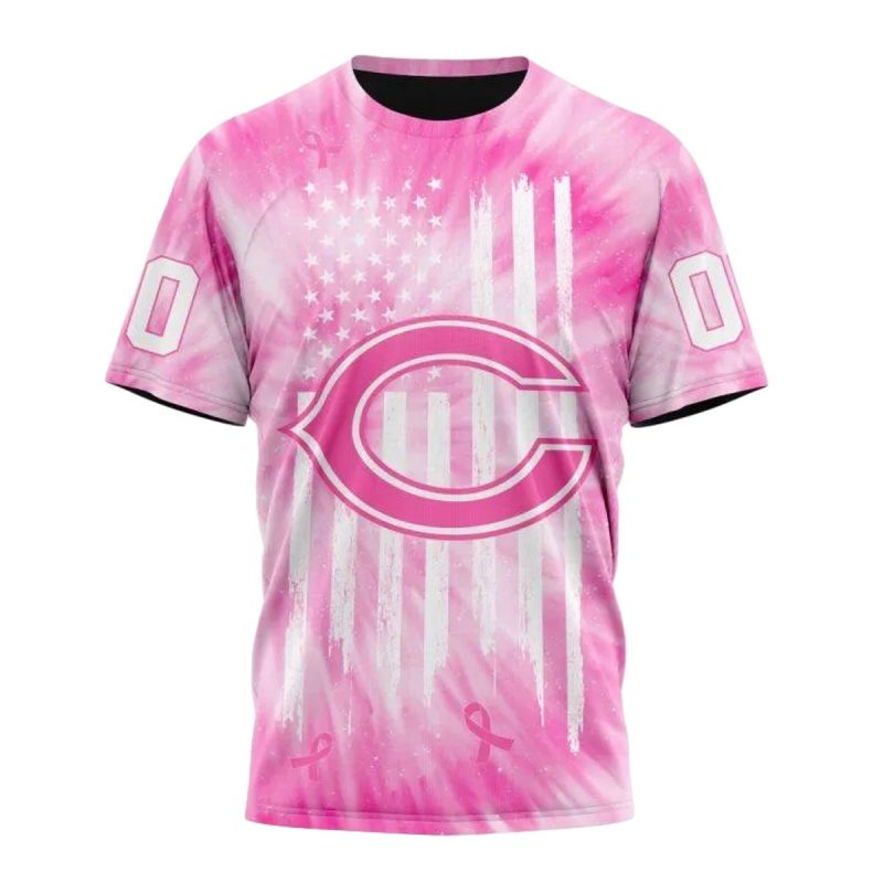 Personalized Chicago Bears Pink Tie Dye Aop T Shirt 1