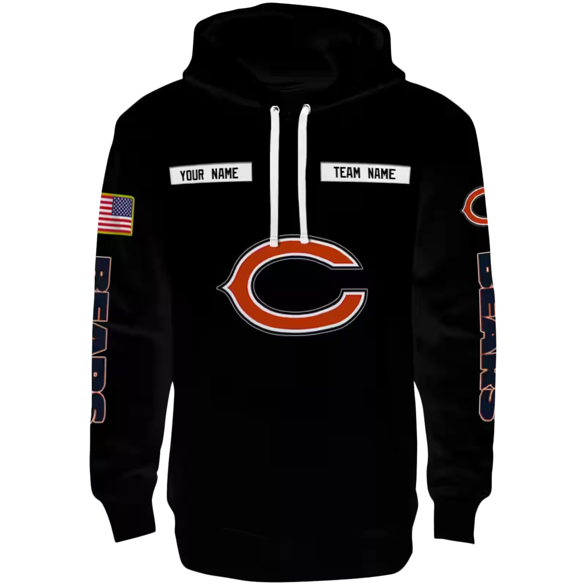 Personalized-Chicago-Bears-Punisher-Skull-Black-AOP-Hoodie-2
