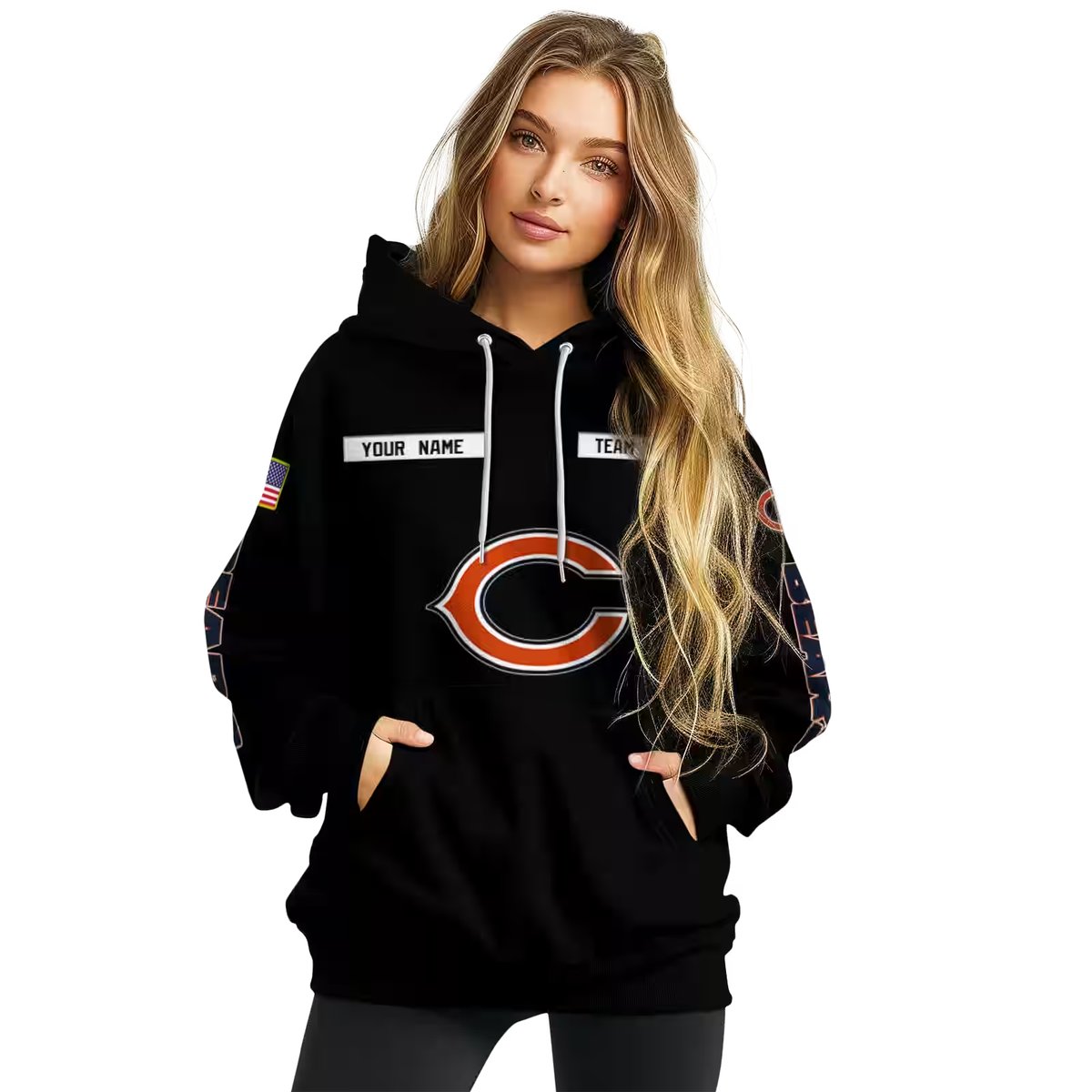 Personalized-Chicago-Bears-Punisher-Skull-Black-AOP-Hoodie-3