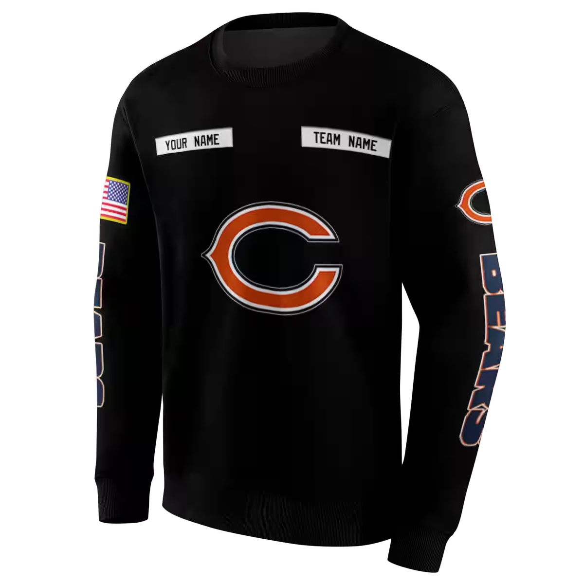 Personalized-Chicago-Bears-Punisher-Skull-Black-AOP-Sweatshirt-2