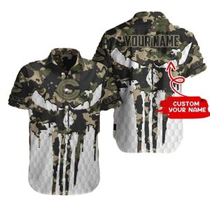 Personalized Chicago Bears Punisher Skull Camo Hawaiian Shirt