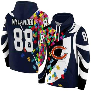 Personalized Chicago Bears Puzzle Pieces Blue AOP Hoodie