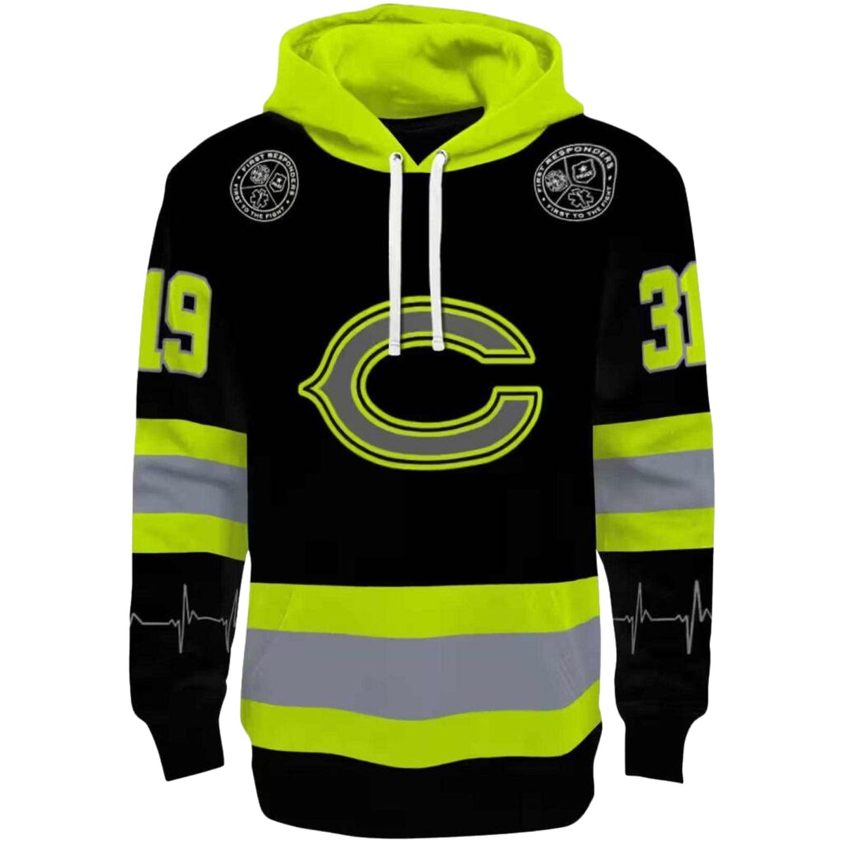 Personalized-Chicago-Bears-Safety-Motif-Black-Neon-Green-AOP-Hoodie-2