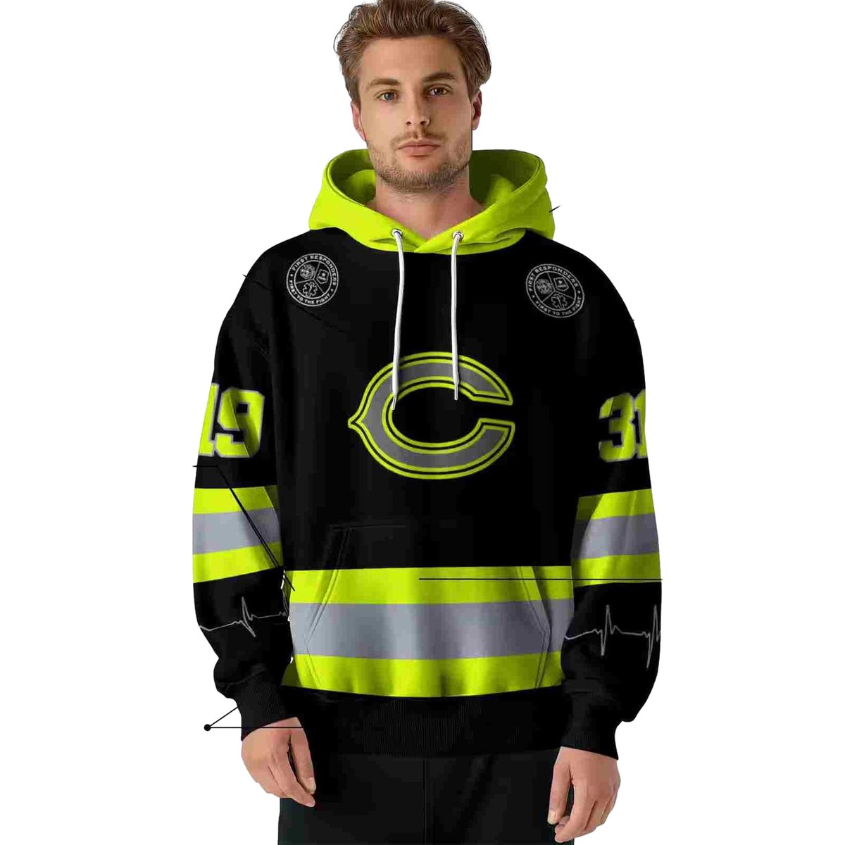 Personalized-Chicago-Bears-Safety-Motif-Black-Neon-Green-AOP-Hoodie-4