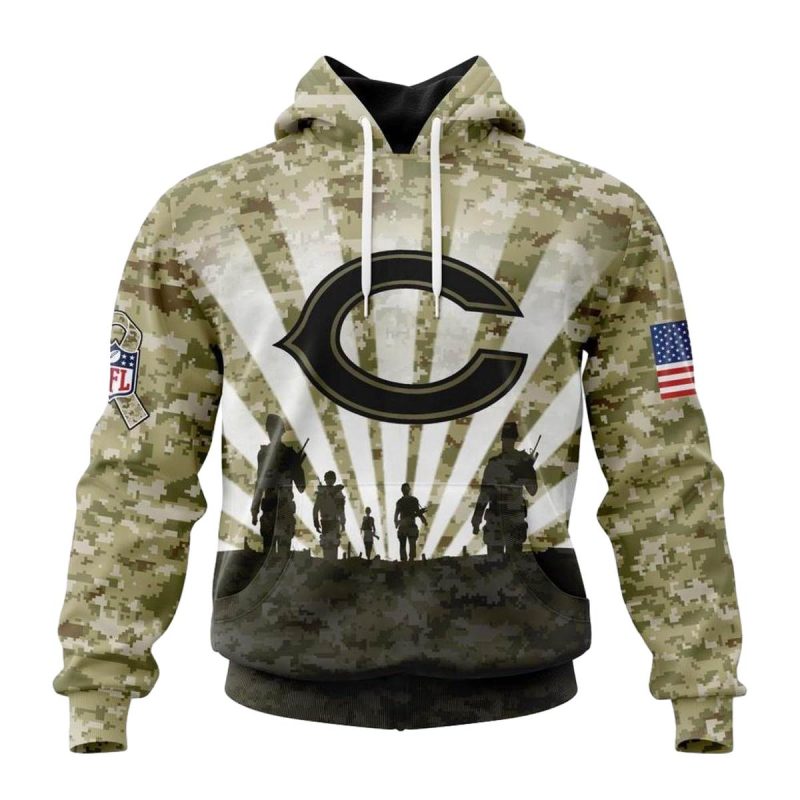 Personalized Chicago Bears Salute To Service Honor Veterans Aop Hoodie 1