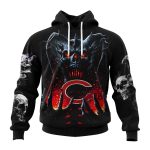 Personalized-Chicago-Bears-Skull-Black-AOP-Hoodie-1