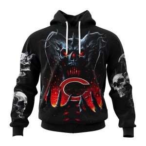 Personalized Chicago Bears Skull Black AOP Hoodie