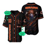 Personalized Chicago Bears Skull Halloween Baseball Jersey