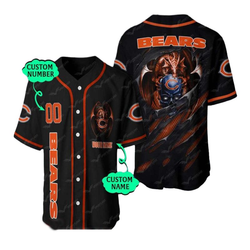 Personalized-Chicago-Bears-Skull-Halloween-Baseball-Jersey-1 Personalized Chicago Bears Skull Halloween Baseball Jersey 1