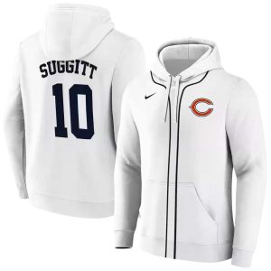 Personalized Chicago Bears Sporty Stripe White AOP Hoodie