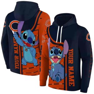 Personalized Chicago Bears Stitch Ohana Blue AOP Hoodie