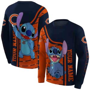 Personalized Chicago Bears Stitch Ohana Blue AOP Sweatshirt