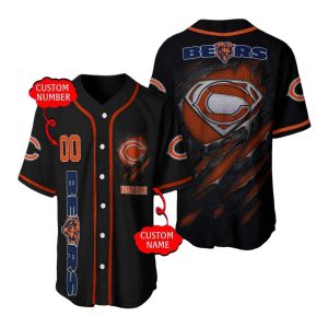 Personalized Chicago Bears Superman Baseball Jersey