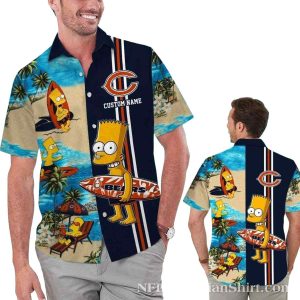 Personalized Chicago Bears Surfs Up Bart Hawaiian Shirt