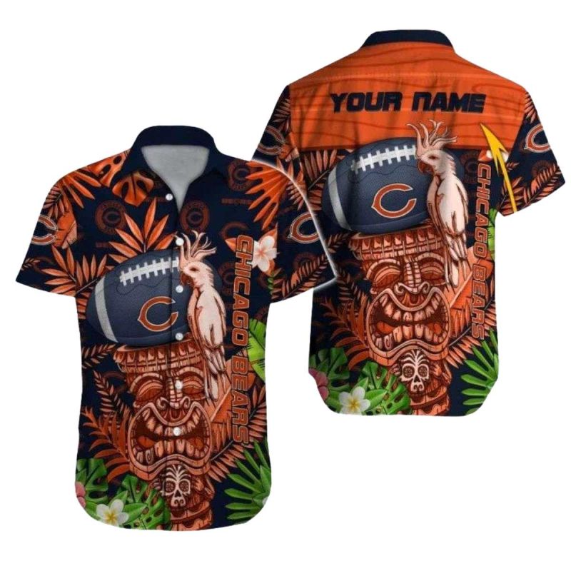 Personalized Chicago Bears Tiki Totem Football Dreams Tropical Hawaiian Shirt 1