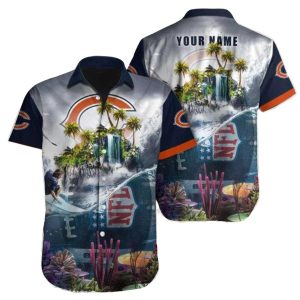 Personalized Chicago Bears Tropical Island Game Day Hawaiian Shirt