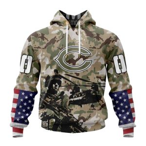 Personalized Chicago Bears Veteran Salute To Service AOP Hoodie