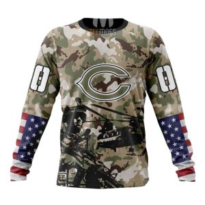 Personalized Chicago Bears Veteran Salute To Service AOP Sweatshirt