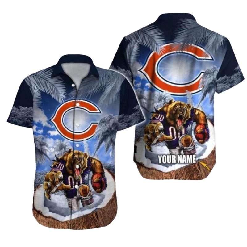 Personalized Chilly Palms And Fiery Passion Design Chicago Bears Hawaiian Shirt 1