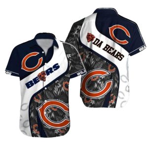 Personalized Classic Navy And Orange Chicago Bears Hawaiian Shirt