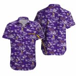 Personalized Classic Purple Island Scene Minnesota Vikings Hawaiian Shirt