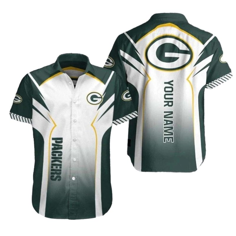 Personalized Classic Stripes Green Bay Packers Tropical Hawaiian Shirt 1
