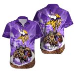 Personalized Coconut and Viking Warrior Minnesota Vikings Hawaiian Shirt