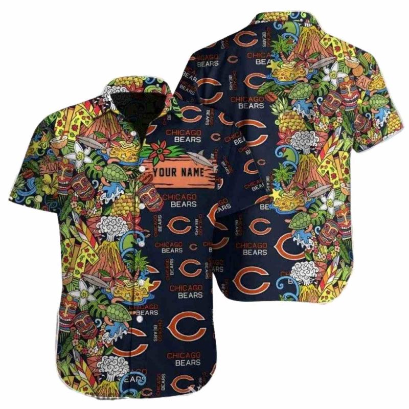Personalized Colorful Doodle Art Chicago Bears Fan Exclusive Hawaiian Shirt 1